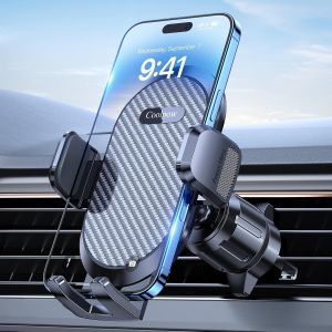 Tianyi-Support T&eacute;l&eacute;phone Voiture&iquest;Crochet M&eacute;tallique&iquest; Porte T&eacute;l&eacute;phone Voiture Grille D'a&eacute;ration&iquest;Un Bouton De Lib&eacute;ration&iquest; Support Voiture T&eacute;l&eacute;phone Avec Rotation 360&deg; Pour T&eacute;l&eacute;phones 4.0''-7.2 - Neuf