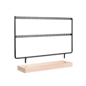 Pr&eacute;sentoir &Agrave; Boucles D'oreilles En Bois &Agrave; 2 Niveaux Pour Le Rangement Et L'organisation Des Bijoux - Neuf