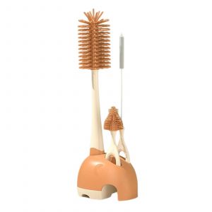 Ensemble De Brosse &Agrave; Biberon En Silicone Ensemble De Rotation &Agrave; 360&deg; Brosse De Nettoyage De Biberon Multifonctionnelle Orange - Neuf