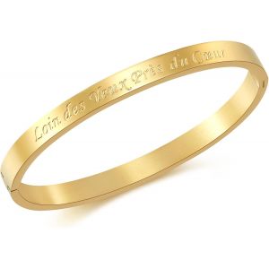 Eryi-Bracelets Fin En Acier Inoxydable Message Bracelet Pour Femme D`Inspiration D'amitié En Or Bracelet Jonc Pour Meilleur AmiU2026 - Neuf