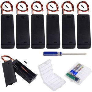 KGABERY-7Pcs Aa 1.5 V Support De Batterie Coque Plastique Batterie Boîte De Rangement Avec Interrupteur On/Off,2Pcs Boîte À Piles En Plastique,Boîte À Piles Pour Aa Et Aaa - Neuf