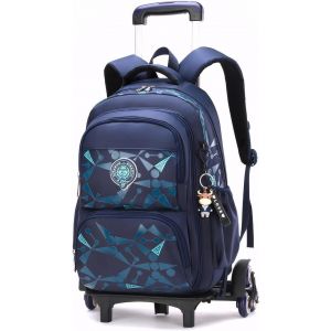 CHECARZHN--NO1-Sac À Dos À Roulette Pour Garçons Cartable Primaire Avec Chariot Pour L'École Ou Les Voyages D'Agrément, Sac D'École Garçon 6 À 12 Ans - Neuf