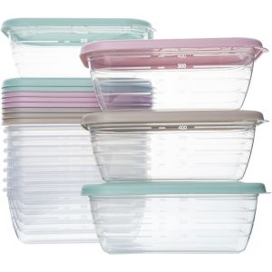 MEVRONISSHOP-Lot de 12 bo&icirc;tes alimentaires 500ml, r&eacute;cipients alimentaires en plastique, sans BPA, pour micro-ondes, lave-vaisselle, cong&eacute;lateur, r&eacute;cipients avec couvercle - Neuf