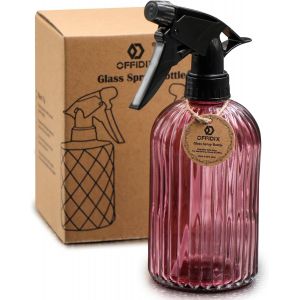 MEVRONISSHOP-Bouteille vaporisatrice en verre, Pulv&eacute;risateur &agrave; pression manuel pour plantes 0,4L avec buse r&eacute;glable pour jardin, plantes, nettoyage (Fuchsia) - Neuf