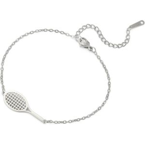 Eryi-Bracelet Raquette De Tennis Pour Femme Et Homme En Acier Inoxydable Avec Breloques Tendance Pour Raquette De Tennis, Bijoux De Sport Pour Les Joueurs Amateurs De Cadeau - Neuf