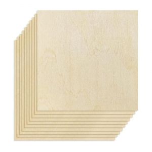 10pcs 20x20x0.2cm Feuilles De Tilleul Planche De Bois Non Finie,Rectangle Blanc En Bois,D&eacute;coupes En Bois For-Yu - Neuf