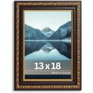 FCHHK-Cadre Photo Artistique Chagall en Or Noir - 13x18 cm Décor atif Vintage - Convient Pour Certificats - Témoignages - Châssis pour l'image Antique - Baroque - Neuf