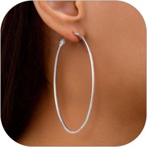 Tianyi-Créole Femme Acier Inoxydable/Plaqué Or, Boucle D'oreille Grand Anneau, Diamètre De 30/50/70/100 Mm, Women's Hoop Earrings - Neuf