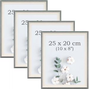 Lot De 4 Cadres Photo 13x18 Cm, Cadre Photo Autoportants Pour Bureau 18x13, Cadre Tableau Mural Paysage &Agrave; Suspendre, Photo Frame For Wall (Grain De Bois, 13 X 18 Cm) - Neuf