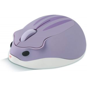 Hamster Forme Souris Silencieuse Sans Fil Mignon Mini Portable (Mauve) - Neuf