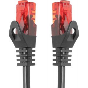 KALANKA-câble de réseau Gigabit Ethernet (2 connecteurs RJ45, Cat. 5e, câble Paire torsadée UTP, 1000 Mbit/s, pour VA, connexions DSL, Panneaux de Brassage, routeurs, modems, wAP) 25m - Schwarz - Neuf