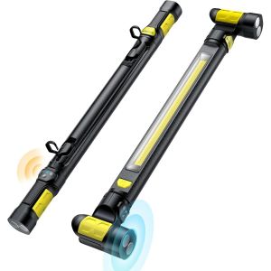 DOOL-Lampe Torche,Lampe De Poche,5200 Mah,Véritable 1200Lm,Lampe Led Rechargeable Avec Aimants,Crochet 360°,Détecteur De Présence,Pour Camping,Chantier,Garage - Neuf