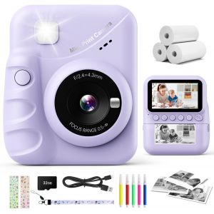 Appareil Photo Instantané Enfant, 3,0 Pouces Écran HD 48MP Appareil Photo Enfants avec Carte 32 Go, 1080P Appareil Photo Cadeau pour Garçons Filles de 3 à 12 Ans (Bleu) - Neuf