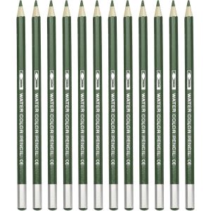 Eryi-Crayon Aquarelle, 12 Crayons Solubles Pour Mélanger, Colorier, Dessiner, Peindre, Vert Olive - Neuf