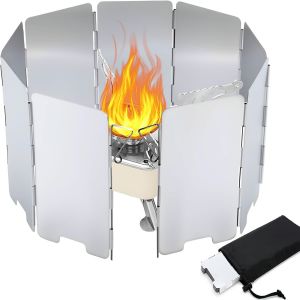 Eryi-Pare Vent Pliable Rechaud 9/10 Lamelles, Paravent Camping Pour Rechaud Camping Gaz, Rechaud Gaz Bivouac, Réchauds De Camping, Camping Accessoires - Neuf