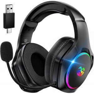 Casque Gaming Sans Fil, Casque Avec Micro Bruit Environnemental, 7.1 Son Surround, Batterie De 35H, Transducteurs 50Mm, Oreillettes Respirantes, Casque Gamer Pour Ps5 Pc Ps4 Switch - Neuf