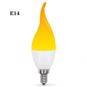 Lugh-E14l 3w Candle Bulb-85-265vampoule Led E27 Flamme Feu E14,Ampoule Maïs,4 Modes,Lumière Led De Fête,Effet De Flamme Dynamique 85v-265v Pour L'éclairage Domestique - Neuf