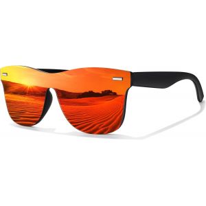Lunettes De Soleil Homme Femme Polarisées Mode,Abat-Jour Plats Réfléchissants En Une Seule Pièce Pour Conduite Pêche Protection Uv - Neuf