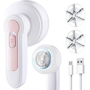 JGD-Rasoir Anti Bouloche Vetement, Rasoir Bouloche électrique avec 3 Lames et Câble USB, Portatif Rapide Rasoir Anti Peluche Vetement Appareil Anti Bouloche pour Vetement, Pulls, Meubles, Laine, Tapi - Neuf