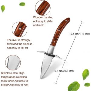 Ensemble Couteau &Agrave; Hu&icirc;tres Et Gants R&eacute;sistants Aux Coupures,Ouvre-Hu&icirc;tres Et Gants De Protection Pour Coquillages Ou Fromages &Agrave; P&acirc;te Dure - Oyster Knife (Cuisine,Jardinage,Diy) (Marron,Grande) - Neuf