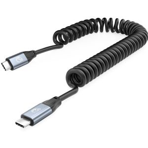 CMWX-C&acirc;ble Spiral&eacute; USB C vers USB C 100W 1M, USB C 3.2 Gen2x2 20Gbps C&acirc;ble Charge Rapide R&eacute;tractable, Cordon Spirale de Vid&eacute;o 4K pour iPhone 15,MacBook Pro/Air,iPad Mini,Galaxy S24 S23 - Neuf
