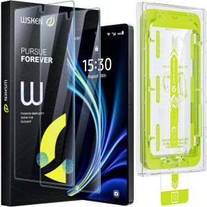 JGD-Protection d'&eacute;cran pour Samsung Galaxy S25 Ultra &iquest; [Support de d&eacute;verrouillage d'empreintes digitales] [retrait automatique de la poussi&egrave;re] Film en verre tremp&eacute; HD anti-reflets sans bulles - Neuf