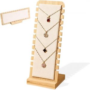 Mevronisshop-Pr&eacute;sentoir &Agrave; Colliers, Pr&eacute;sentoir &Agrave; Bijoux En Bois 12 Emplacements, Support Pour Colliers, Rangement Pour Colliers, Pr&eacute;sentoir &Agrave; Bijoux, Pr&eacute;sentoir &Agrave; Colliers, Pr&eacute;sentoir &Agrave; Colliers - Neuf