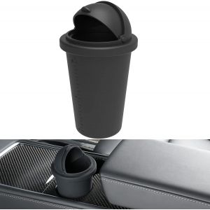 Poubelle de voiture en silicone avec couvercle pour portière de voiture portable, convient pour porte-gobelet, console, maison ou bureau - Neuf