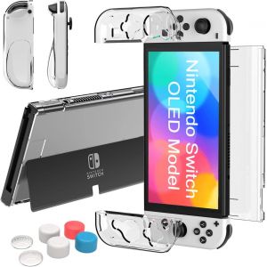 Shiba-® Coque Compatible Avec Nintendo Switch Oled Modèle 2021, Étui Switch Oled Transparent, Housse De Poignée Joy-Con En Tpu Sou[5 - Neuf