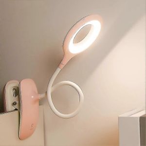 Lampe de lecture à pince LED Lampe de table de protection oculaire à intensité variable - Rose - Neuf
