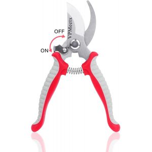 S&eacute;cateur manuel avec serrure - S&eacute;cateur multifonction avec branches et fleurs en pot (rouge) - Neuf