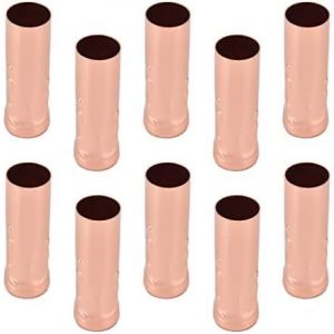 Tube métallique E14 pour support de lampe bougie,Base de lampe,accessoires d'éclairage,25x80mm,or Rose,10 pièces - Neuf
