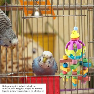 Hjlian Jouet A Macher Pour Perroquet, Petite Cloche, Canard Jaune, Jouet En Bois A Suspendre - Neuf