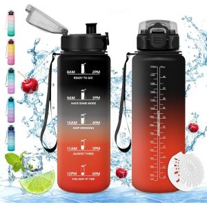Shiba-Bouteille D'eau, Gourde 500ml/1l/1.5l, Sans Bpa, Étanche & Réutilisable, Bouteille D'eau Avec Marqueur De Temps Et Filtre, C[6 - Neuf