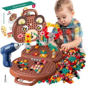 ChenQuanSarl-Montessori - Bo&icirc;te &Agrave; Jouets Montessori - &Agrave; Partir De 3 Ans - 204 Pi&egrave;ces - Puzzle 3D - Mosa&iuml;que - Mallette &Agrave; Outils Pour Enfants &Agrave; Partir De 3, 4, 5 Ans - Cadeau Pour Gar&ccedil;ons Et Filles - Neuf