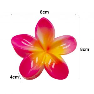 Pince À Cheveux D'été Pour Femmes, Couleur Vive, En Forme De Fleur, Petit Requin, Douchette Arrière, Accessoires Pour Cheveux-Rose Rouge - Neuf