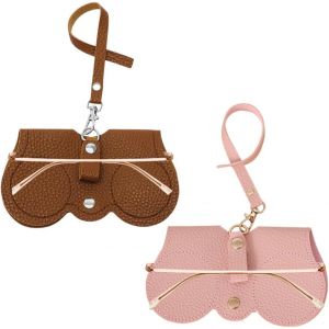 Sac À Lunettes De Soleil En Cuir Souple, 2 Pièces Étui À Lunettes En Cuir Souple Portable, Pochette Pour Lunettes De Soleil, Rangement De Lunettes - Neuf
