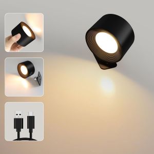 Eryi-Applique Murale Interieur, Led Spots Muraux Murale Touch, 3 Niveaux De Luminosité 3 Température, Avec Port De Charge Usb, Rotatifs À 360°, Pour Chambre Chevet, Salon, Escalier, Couloir, 1 Pièce( - Neuf