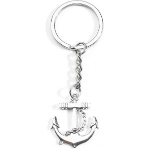 Kal-Pendentif Ancre Maritime En Métal Argenté - Porte-Clés Nautique En Métal Pour Homme Et Femme - Cadeau Pour Femme - Neuf