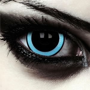 Kalanka-Designlenses Lentilles Couleur Sclera Bleu Et Noir Pour Halloween Costume, Effet Grands Yeux, Diam&egrave;tre 17mm, 1 Paire (2 Pcs), Sans Correction + &Eacute;tui &Agrave; Lentilles (Galactic) - Neuf