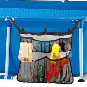 Filet De Rangement Pour Piscine,Sac De Rangement Pour Piscine De Jardin,Sac De Rangement Pliable En Filet Pour Jouets Gonflables - Neuf