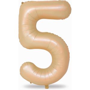 SJZG-Grands Ballons Num&eacute;ros 0-9 - 101,6 Cm - Grand Format - Num&eacute;ro 5 - Film Aluminium Mylar - Auto-Gonflant - Ballons Num&eacute;ros 0-9 - Pour Gar&ccedil;ons Filles Et Gar&ccedil;ons - Pour D&eacute;coration De F&ecirc;te D'Annivers - Neuf