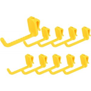 Lot De 10 Crochets Muraux En Plastique Pour Garage,Magasin,Entrepôt,Magasin,Maison,7,6 Cm,Jaune - Neuf