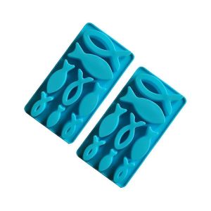 2 Pcs Silicone Moule Poisson,8 Grille Poisson Moules En Silicone Pour Chocolat Gla&ccedil;on G&acirc;teau Pudding G&acirc;teau Main - Neuf