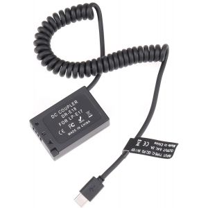 Batterie factice USB-C type C vers LP-E17 DR-E18 pour Canon EOS R8 R10 RP 77D 200D Mark II 250D 750D 760D 800D 850D Rebel T6i T6s T7i T8i SL2 - Neuf