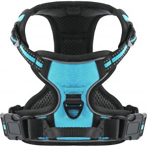 Harnais Anti Traction Pour Chien, Réfléchissant Respirante Harnais Chien Avec Attache Devant Et Poignée Contrôle Sécurité, Arnet Facile À Mettre (Rose, M) - Neuf