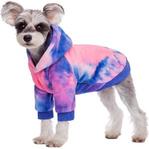 Jgd-Sweat &Agrave; Capuche En Polaire Teint Sur N?uds Pour Chien, Manteau Chaud Pour Chats Et Petits Chiens (Xs, Rose) - Neuf