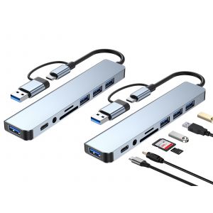 Hub multiport USB-C USB 3.0 8 en 1 pour MacBook et ordinateurs portables - Neuf