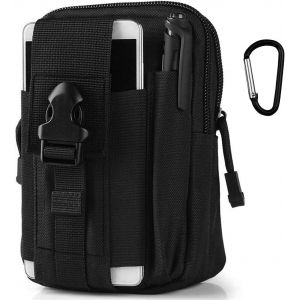 Acdsgd-Sac De Ceinture &Agrave; Ressorts Pour Homme, Pratique Et Polyvalent, Avec Un Mousqueton De S&eacute;curit&eacute;, Noir - Neuf