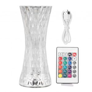 Hjlian Lampe De Chevet En Cristal Acrylique Rechargeable Avec Telecommande Rvb, 16 Couleurs Changeantes, Ideale Pour Un Bar Ou Une Chambre A Coucher - Neuf